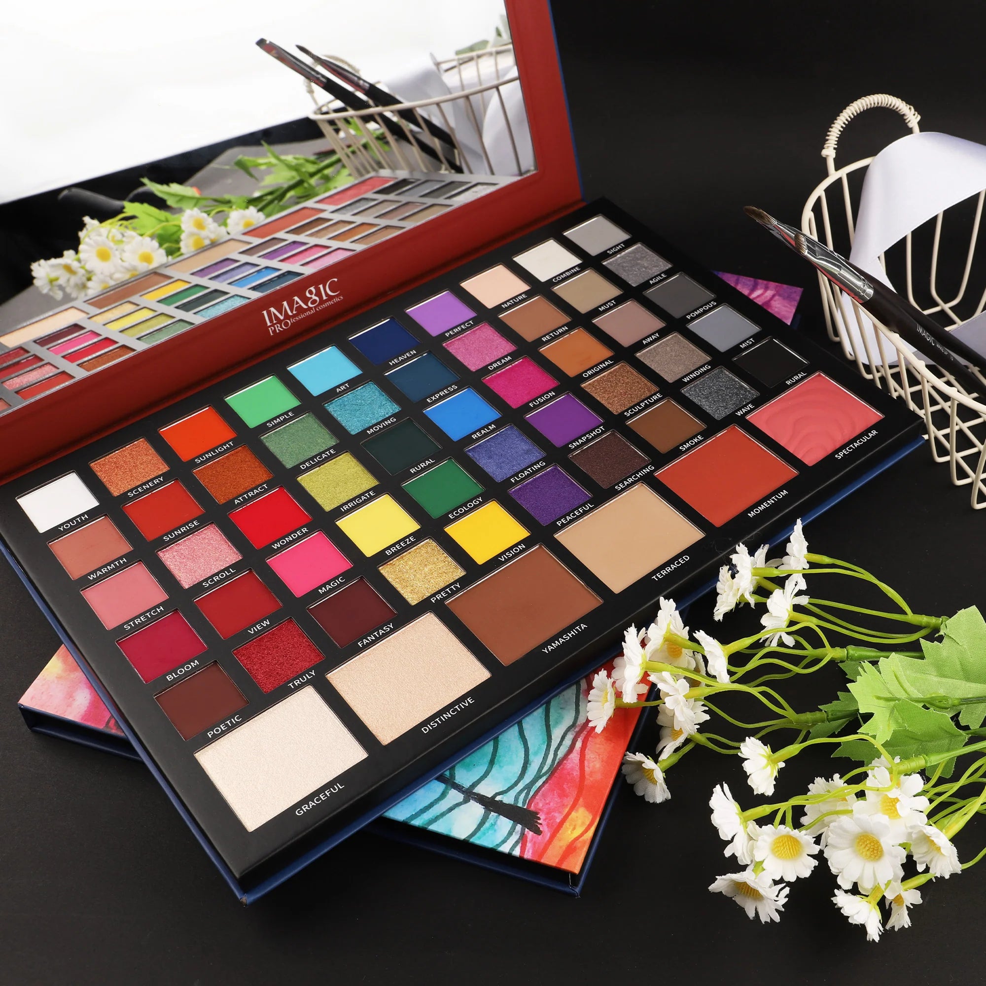 IMAGIC Terraced Palette 56 shades eyeshadow blush highlighter contour