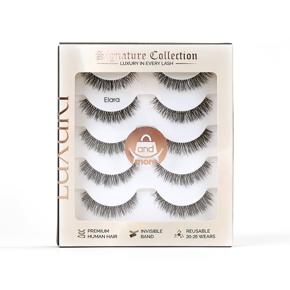 AndMore Elara premium human hair false eyelash front view