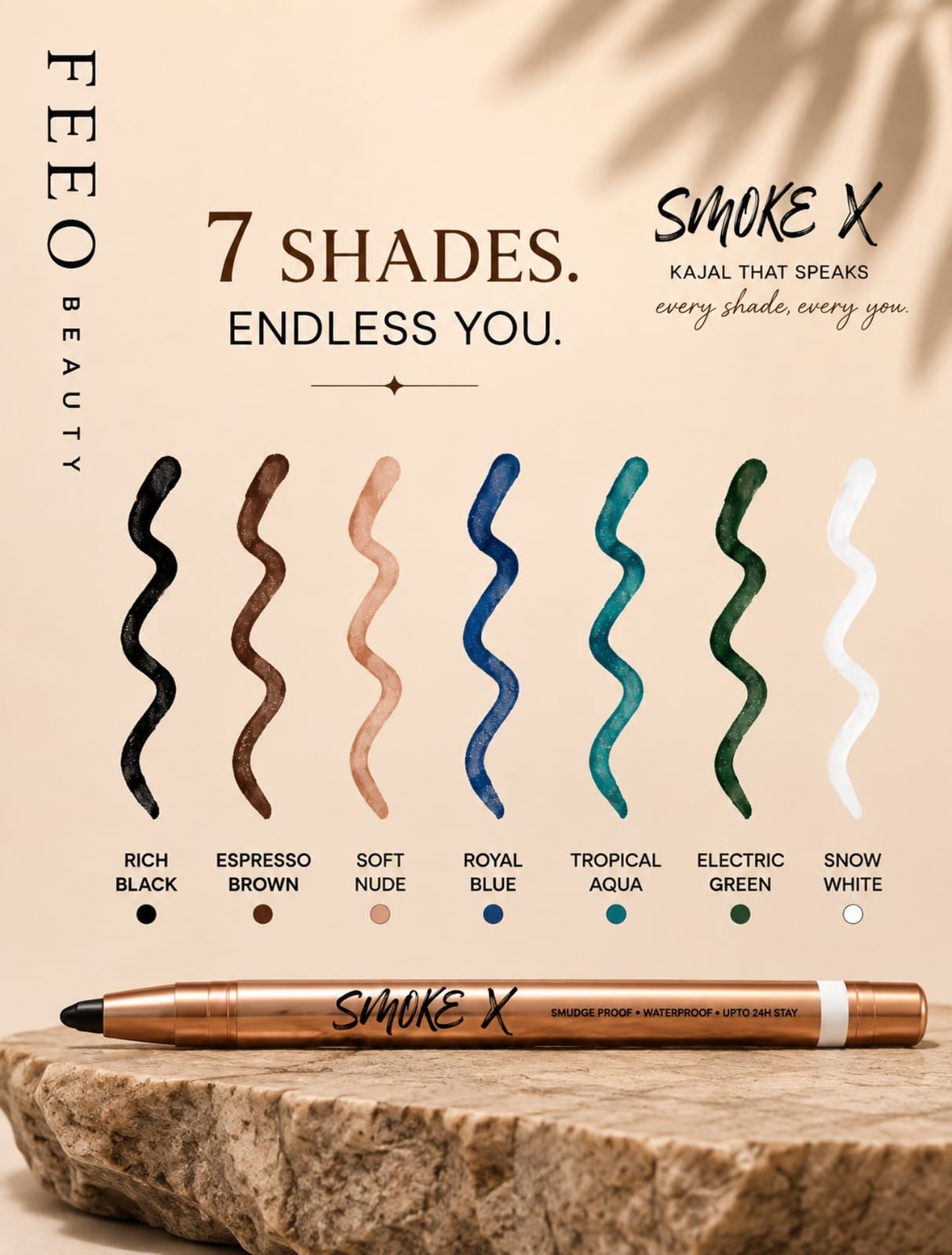 FEEO Smoke X Kajal 7 Shades Color Chart Main image