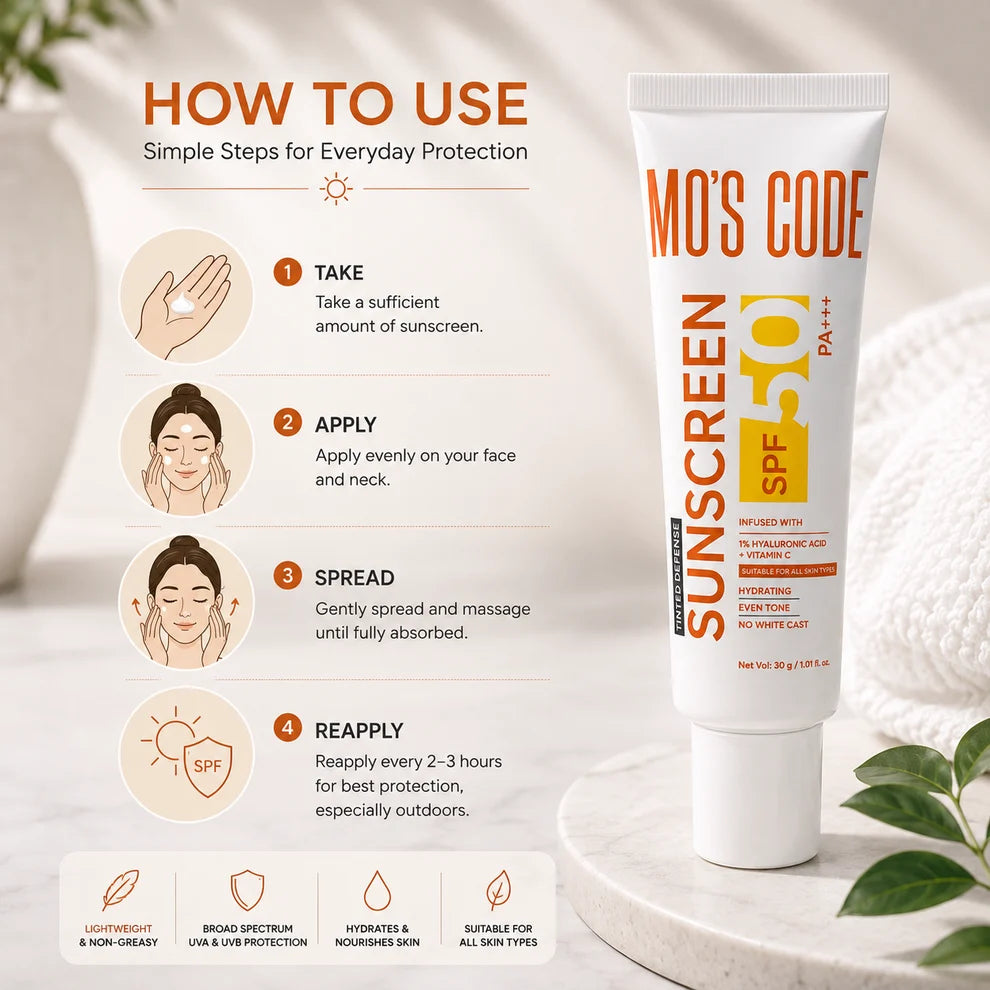 MO’S CODE Tinted Defense Sunscreen SPF 50 PA+++ - 30g