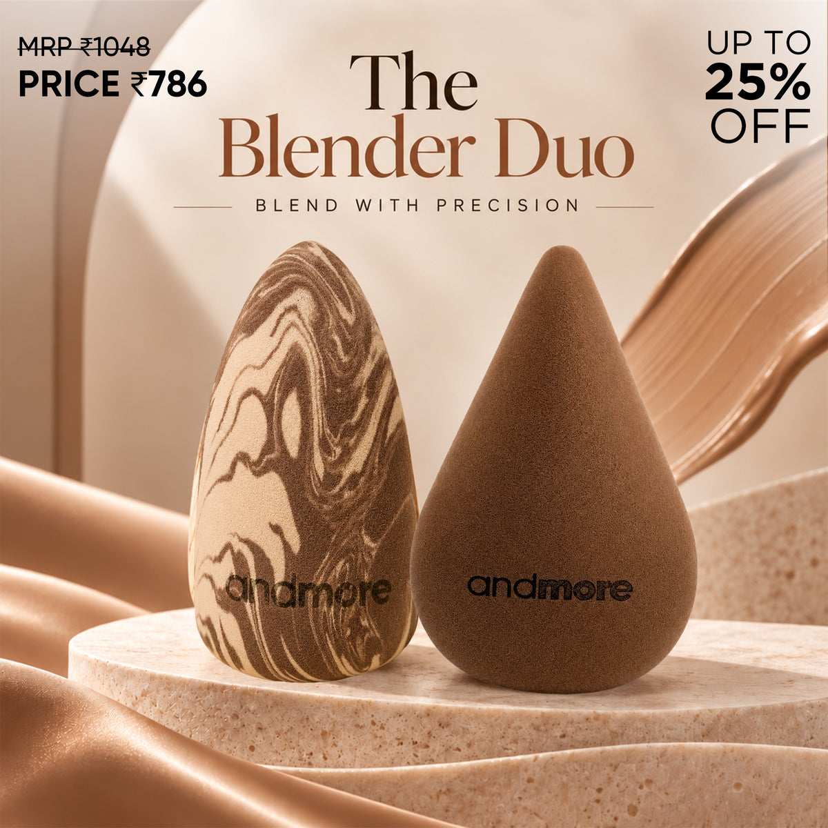The Blender Duo – InkDrop + QuadBlend Makeup Sponge Combo Main image