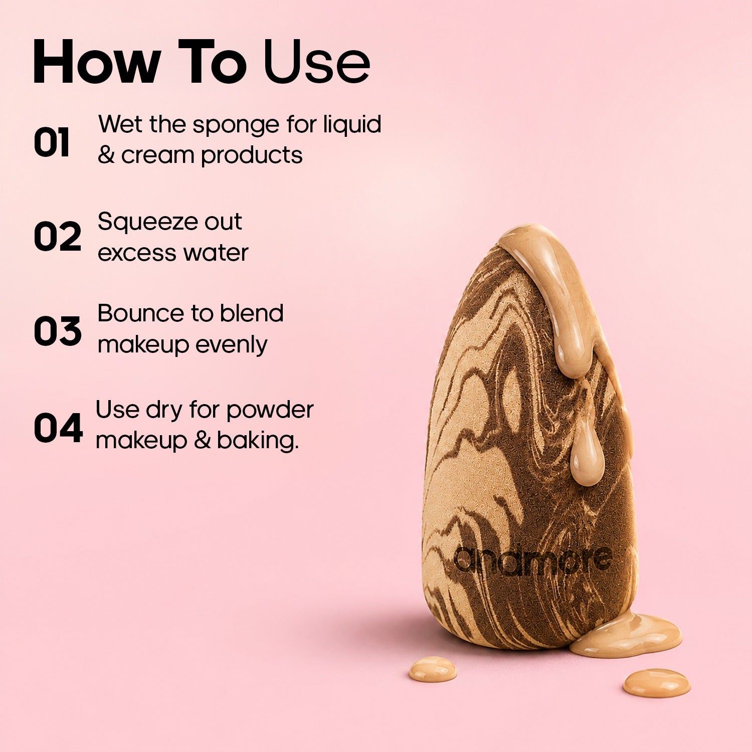AndMore Ink Drop Beauty Blender | Ultra Soft Makeup Sponge for Flawless Foundation Secondary image