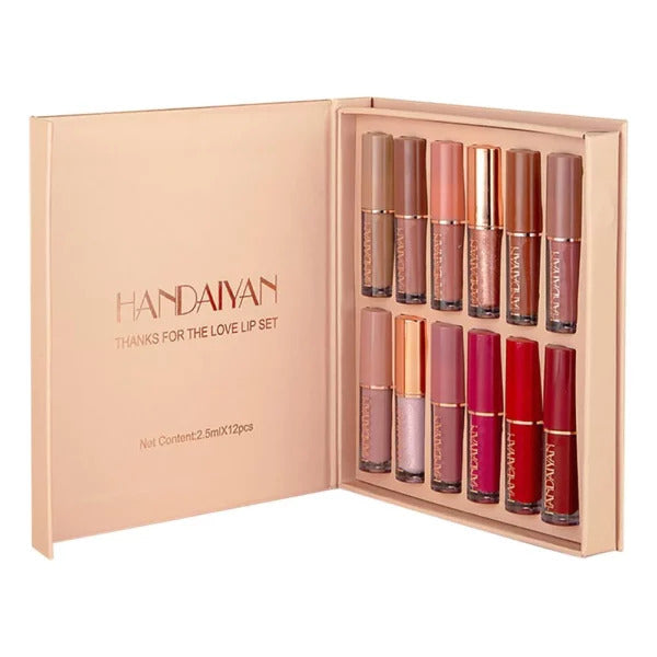 Handaiyan 12-Color Liquid Lipstick Gift Set – Matte, Metallic & Glossy Finish Secondary image