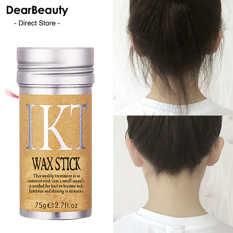 Before and after results of using IKT Wax Stick on frizzy hair