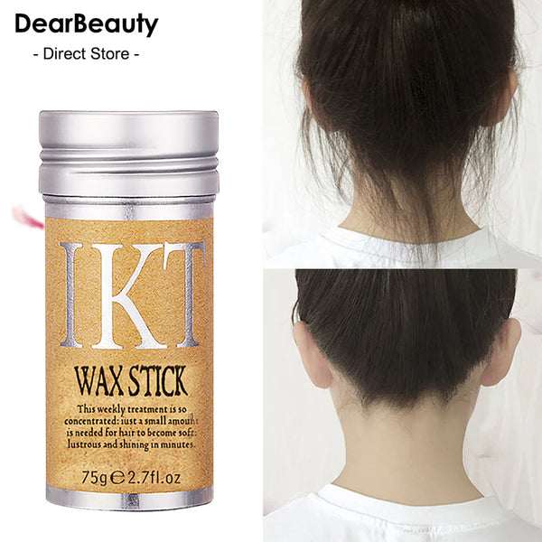 Before and after results of using IKT Wax Stick on frizzy hair