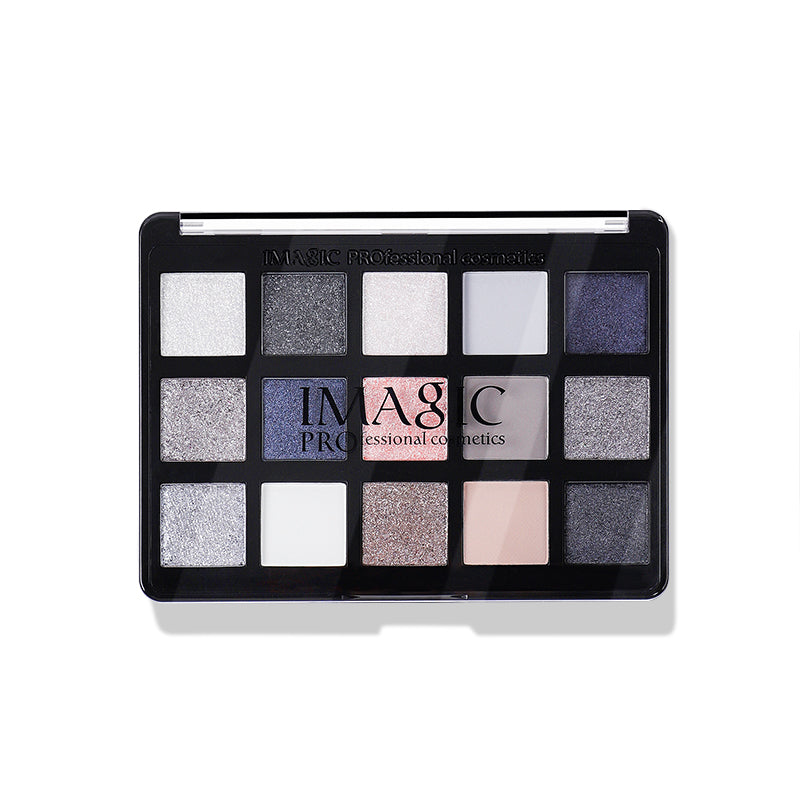 Closed IMAGIC Aurora Eyeshadow Palette with black and purple galaxy-themed outer box Main image