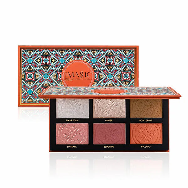 IMAGIC FA-144 face palette with six shades for contour, highlight, and blush