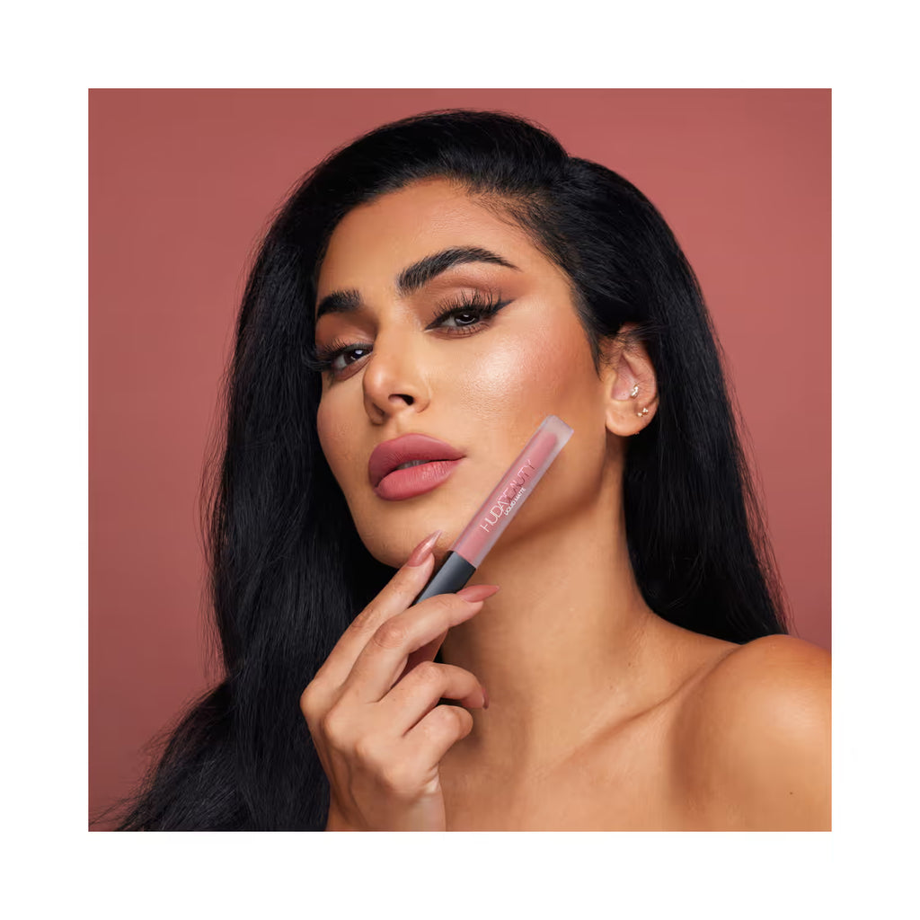 Huda Beauty Liquid Matte Bombshell Lipstick Swatch