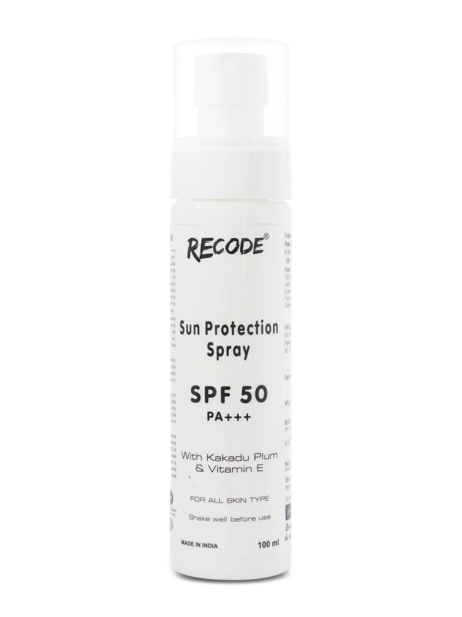 Recode Sun Protection Face Spray SPF50 PA+++ - 100 ML Main image