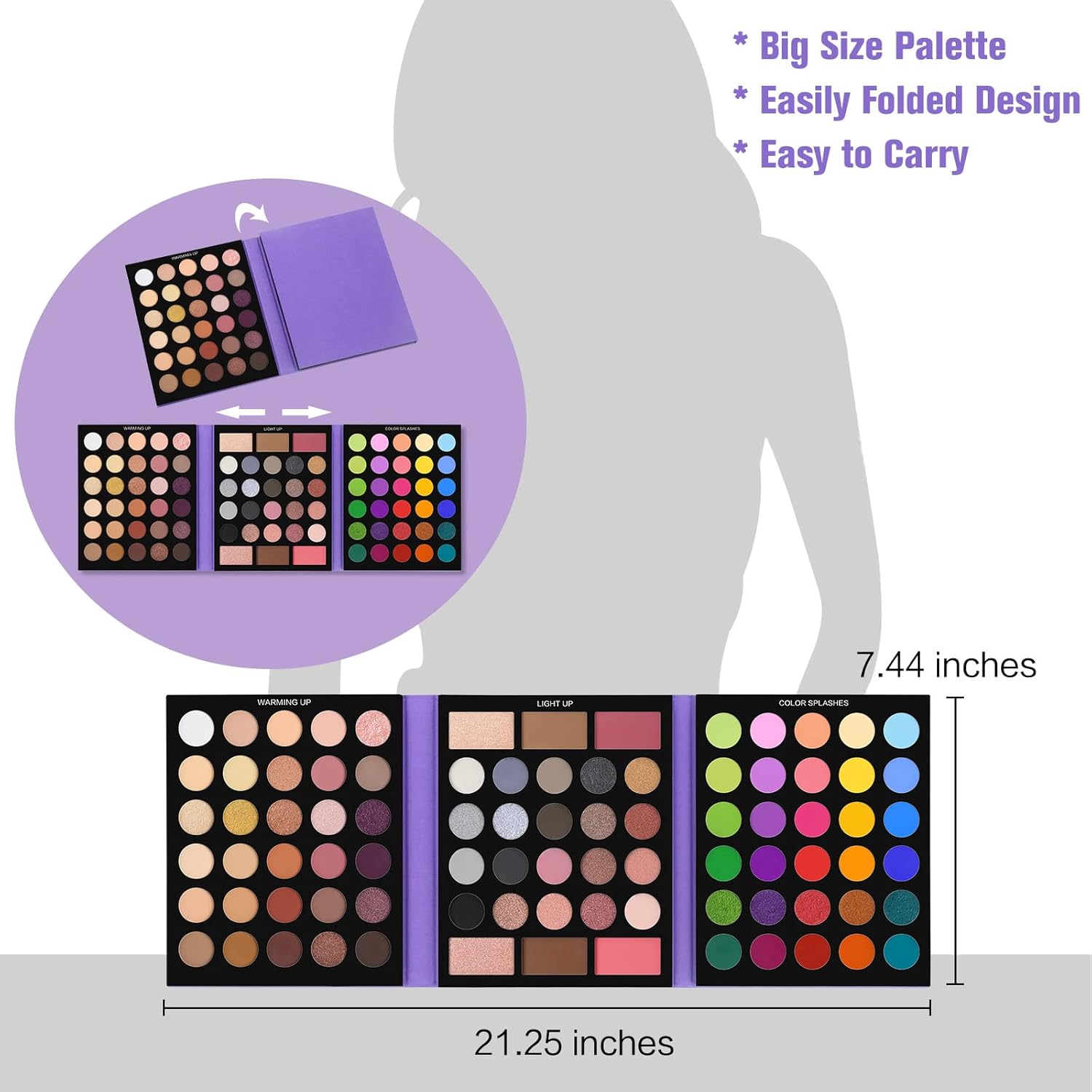 Artistic rainbow eye makeup using UCANBE Color Splashes from Pretty All Set 2 palette
